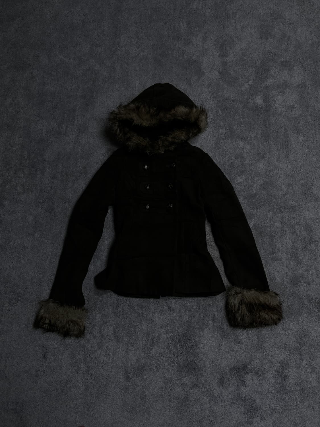 Vintage Y2K 00's punk fur hood jacket 상품이미지1