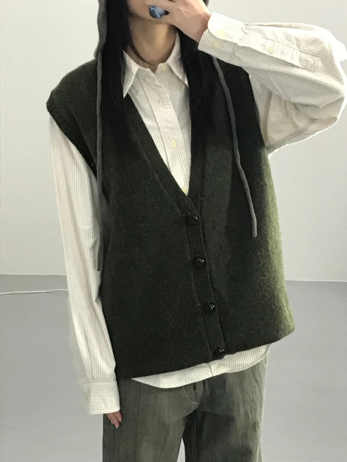 BROOKS BROTHERS 울 그린 조끼 가디건 상품이미지3