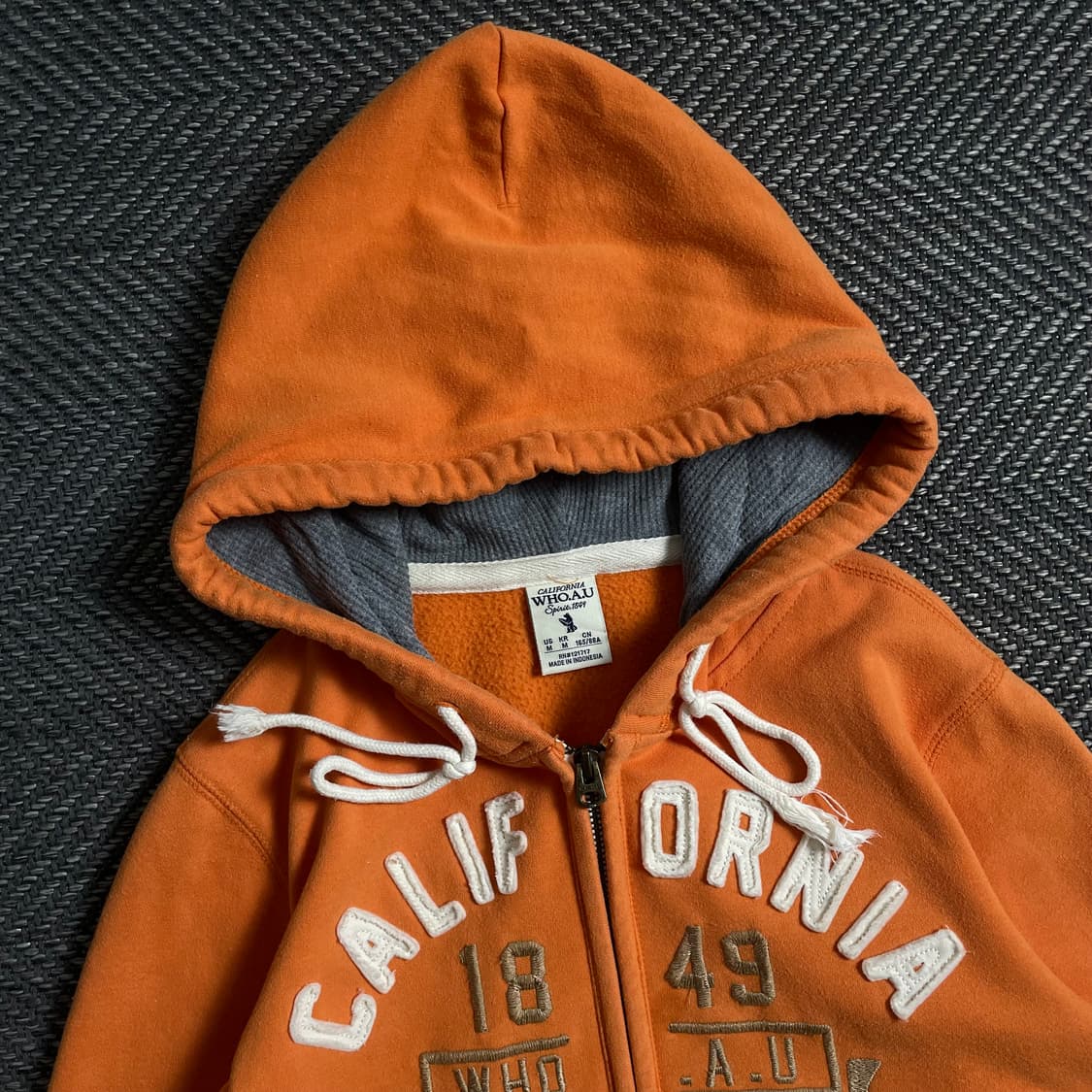 후아유 y2k 올드스쿨 스펠아웃 오렌지 후드집업 y 4155 상품이미지5