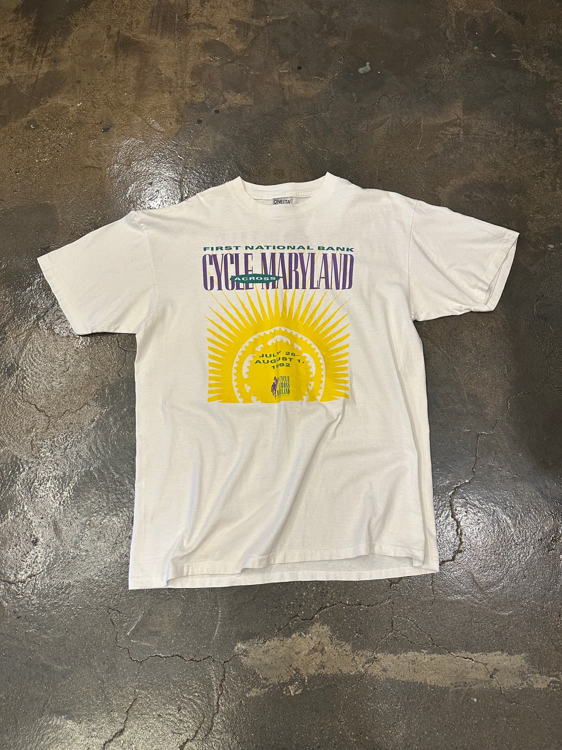 90s ONEITA Made in USA 싱글스티치 사이클 티셔츠 XL 상품이미지1