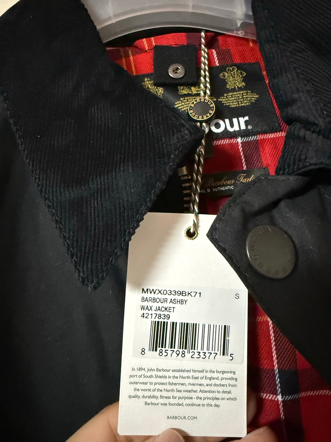 바버 애쉬비 왁스 자켓 블랙 S 상품이미지5