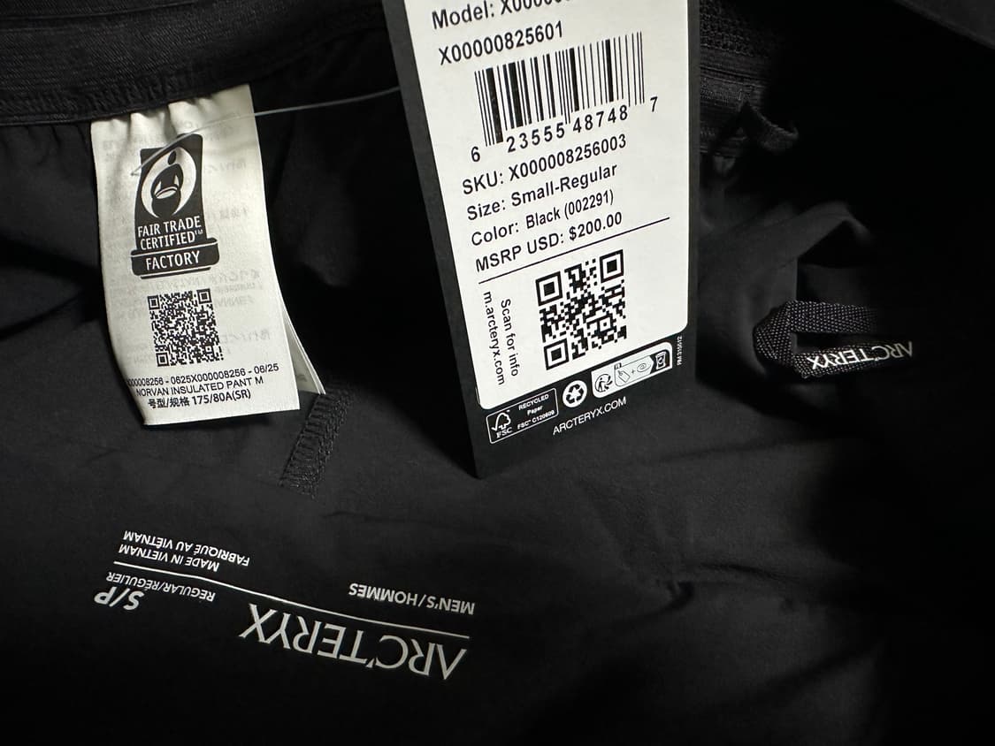 아크테릭스 노반 인슐레이티드 팬츠 S사이즈 판매합니다. 상품이미지4