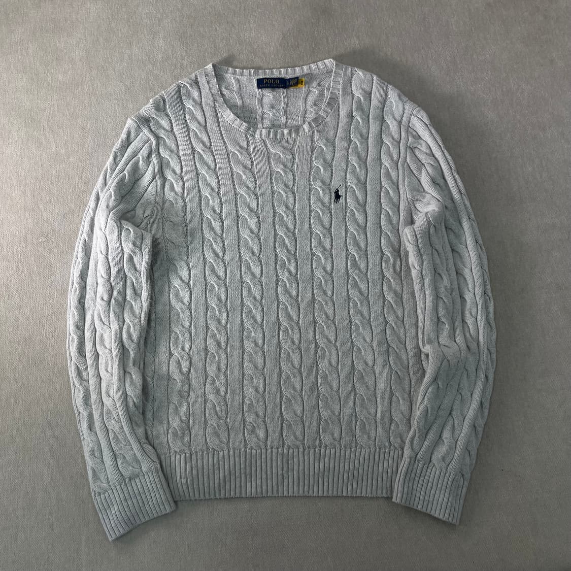 105 폴로랄프로렌 신형라벨 그레이 꽈배기 니트 상품이미지1