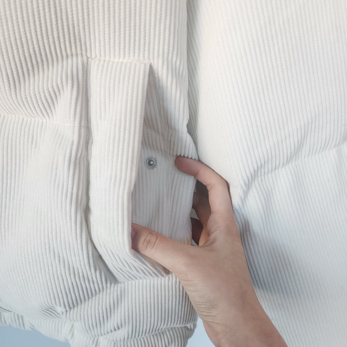 와키윌리 코듀로이 패딩 아이보리 상품이미지4