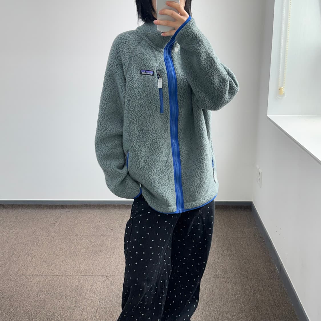 Patagonia 파타고니아 카키 블루 포인트 후리스 집업 상품이미지2