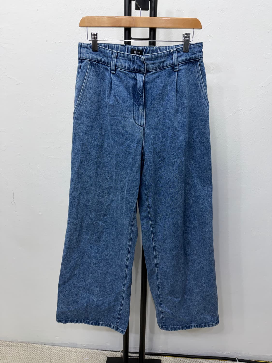 정품) 시스템 한섬 24ss 데님 밴딩 와이드팬츠 67 상품이미지1