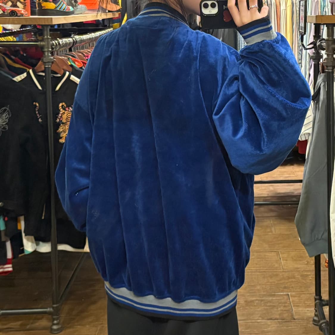 [HI] vtg 벨로아 벨벳 져지 블루 상품이미지5