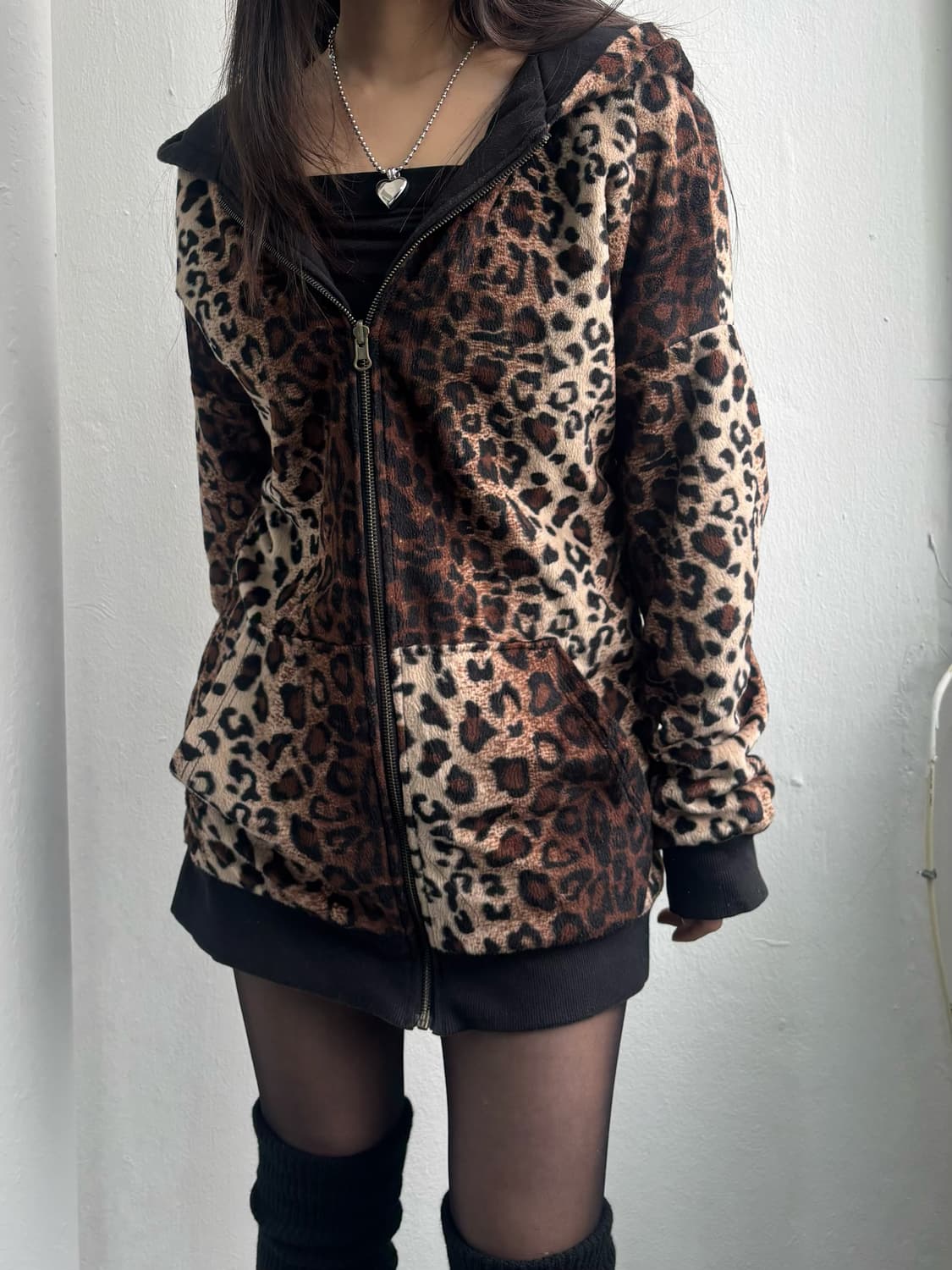 Vintage Leopard Reversible Hood Zip-Up 상품이미지1