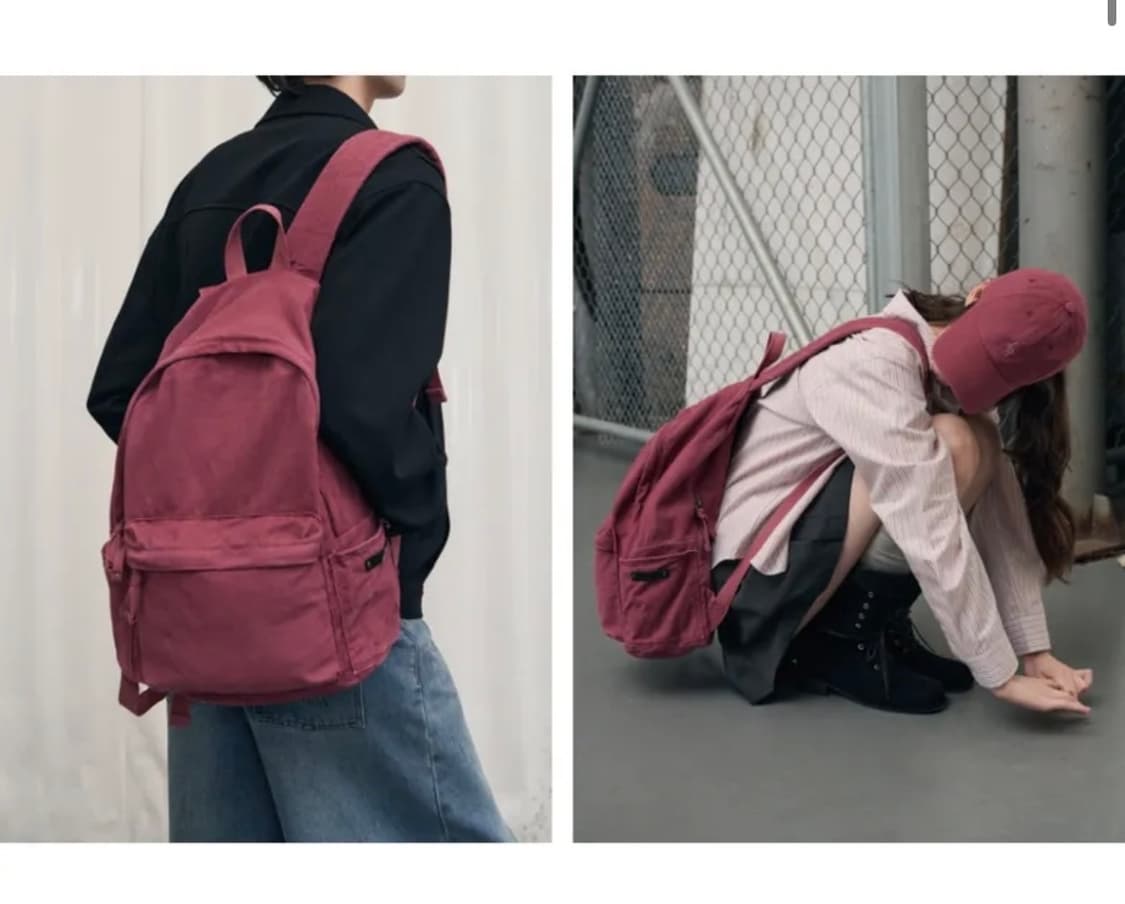 레더리 바시티 코튼 백팩 [PINK] 판매 상품이미지5
