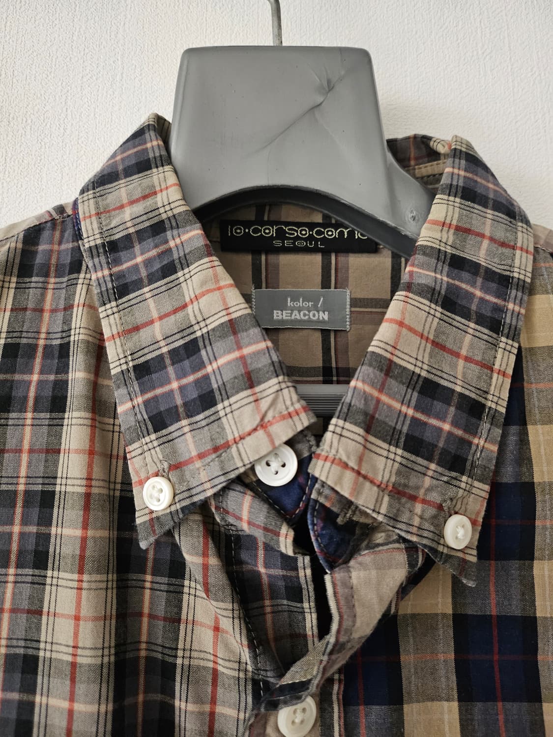 컬러 Kolor 멀티체크 버튼다운셔츠 상품이미지3