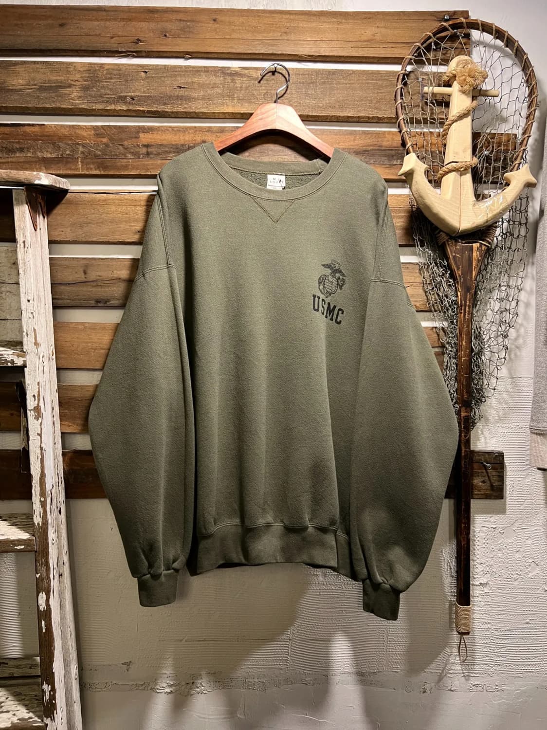 [2XL]오리지널 USMC 미 해병대 USA Made 올리브그린 스웻셔츠 상품이미지1