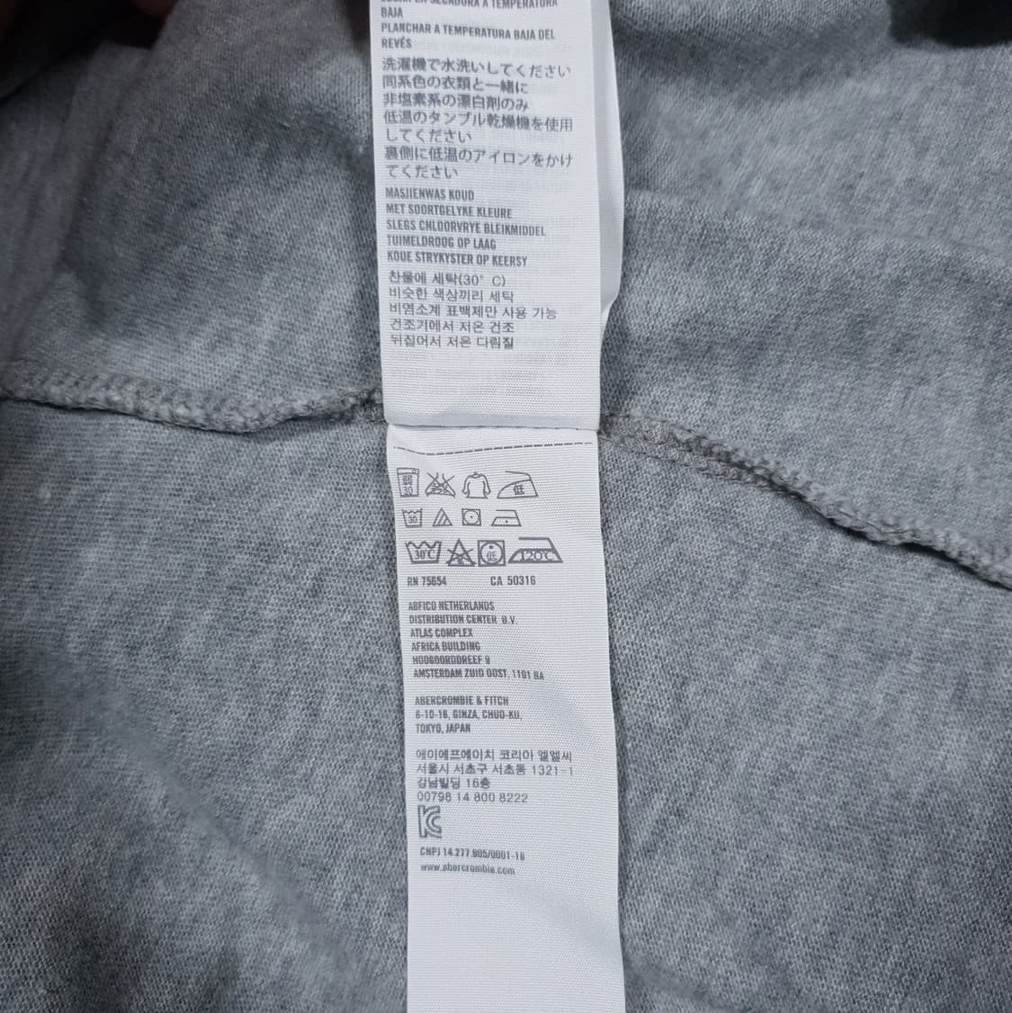 M (95) 아베크롬비 불독 빅로고 Y2K 롱슬리브 긴팔티 그레이 상품이미지8