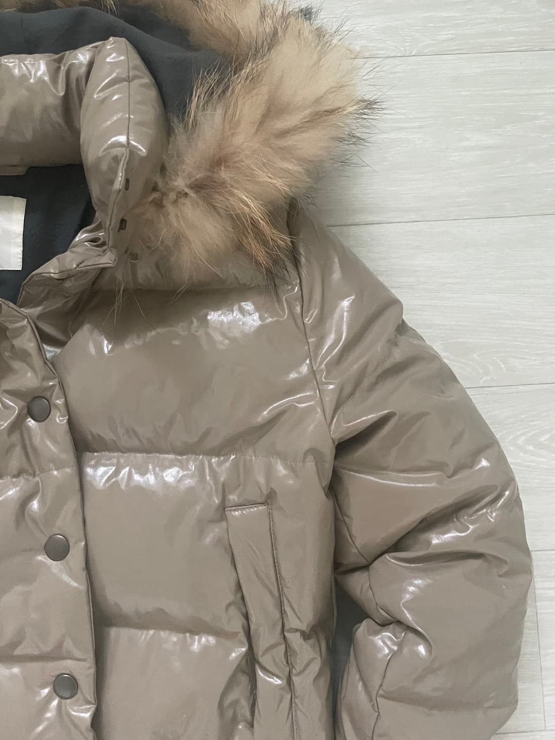 일본 빈티지 라쿤털 다운 글로시 크롭패딩 상품이미지5