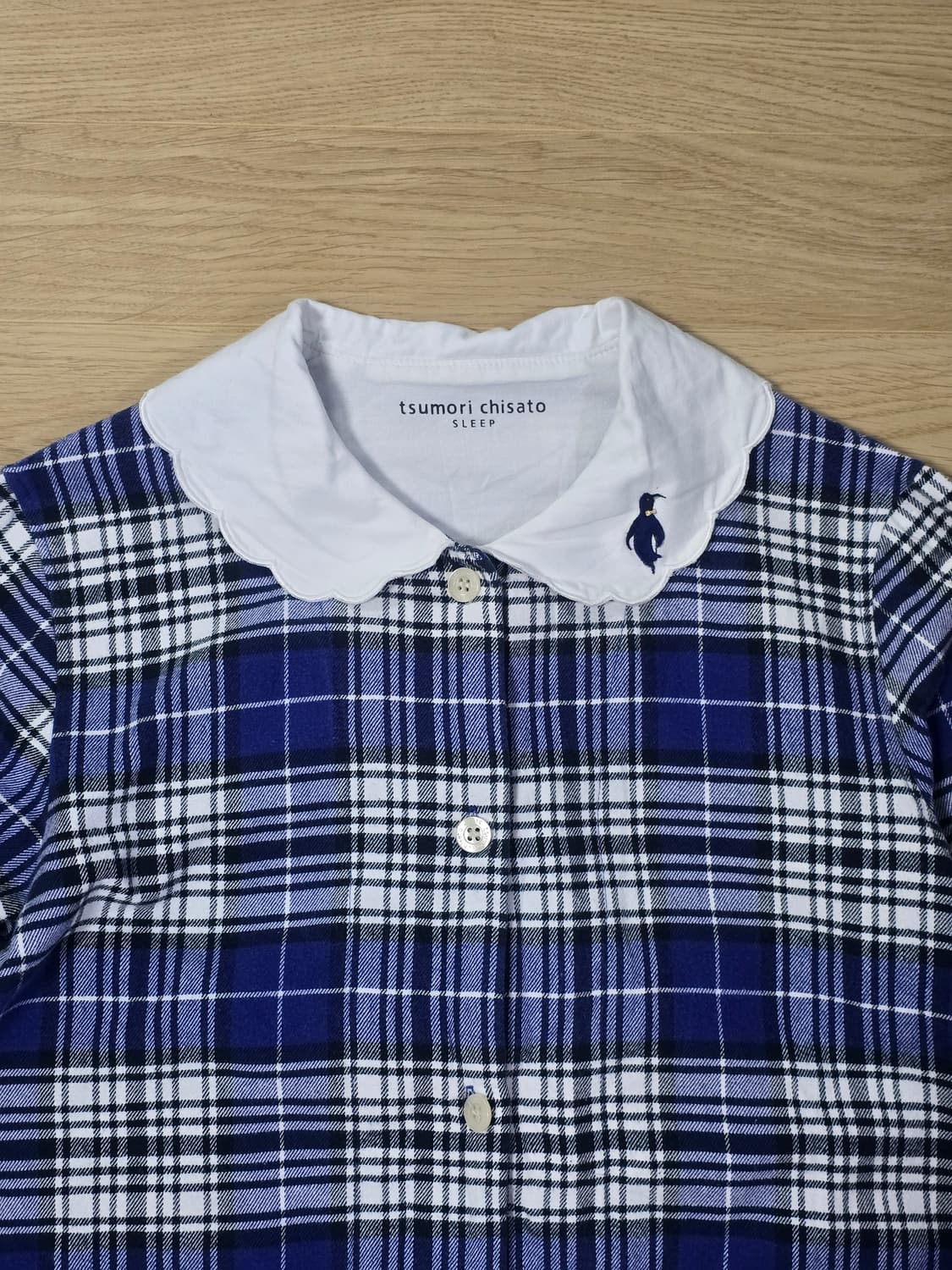 츠모리치사토 체크 블루 슬립웨어 상품이미지1