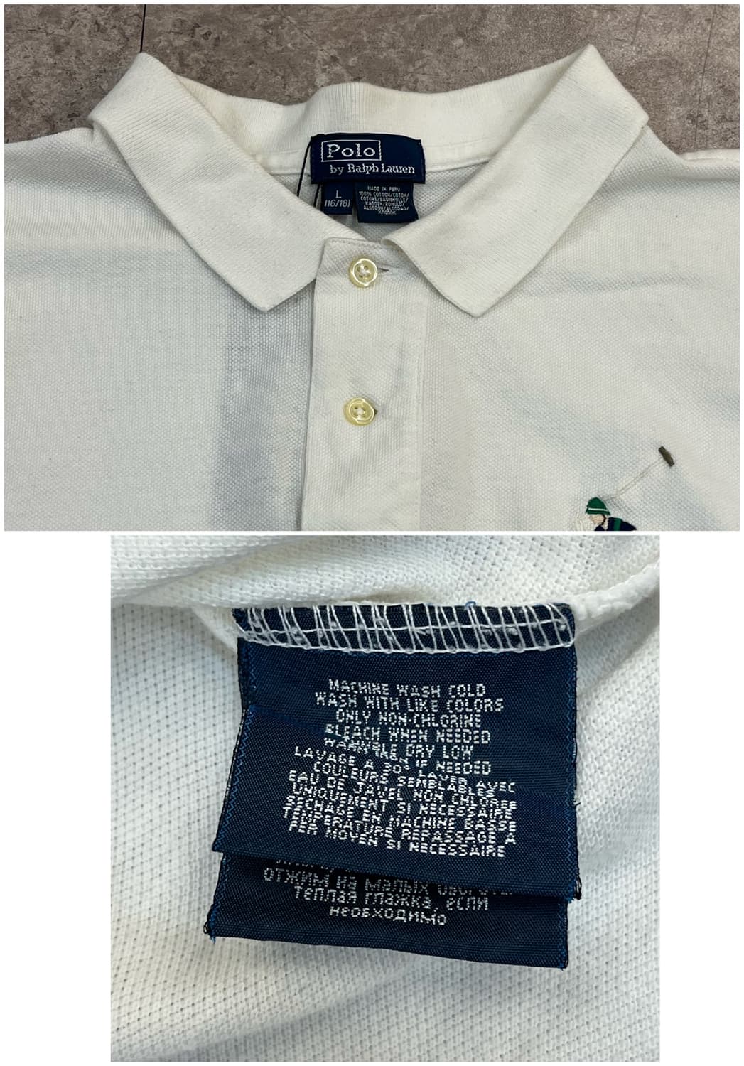 폴로 랄프로렌 빅포니 반팔 카라티 화이트 L #csz3798 상품이미지3