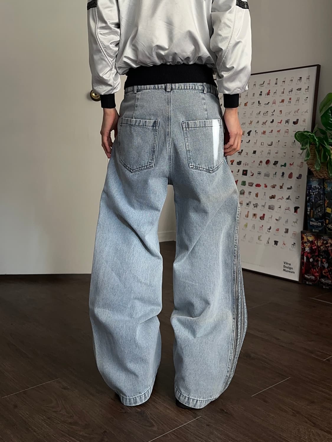 Staffpick 와이드 사이드 트랙 데님 팬츠 상품이미지6