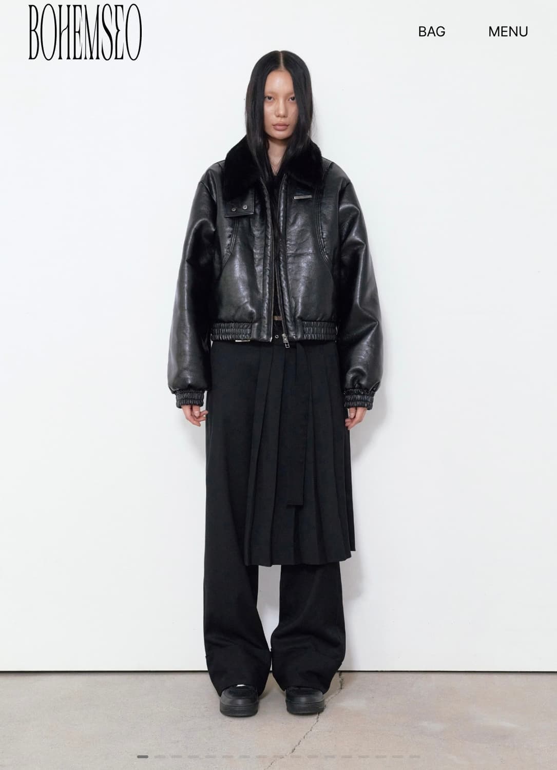 보헤미안서울 HIGH NECK FLIGHT LEARHER JACKET 상품이미지1