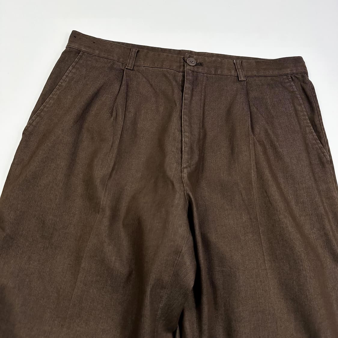 33 VTG 빈티지 와이드 투턱 치노팬츠 브라운 상품이미지3