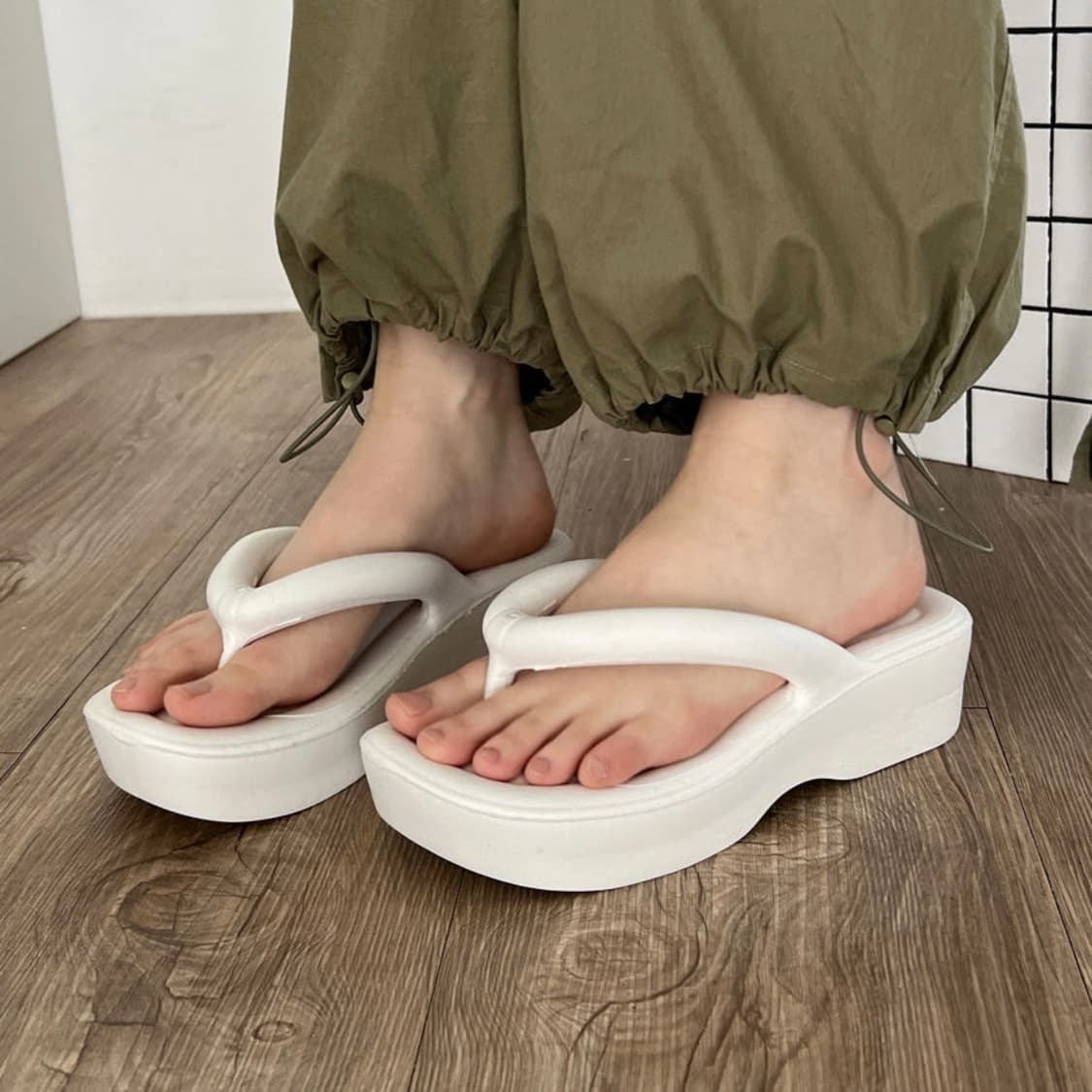 EVA 키높이 통굽 조리 가벼운 슬리퍼 5cm 상품이미지1