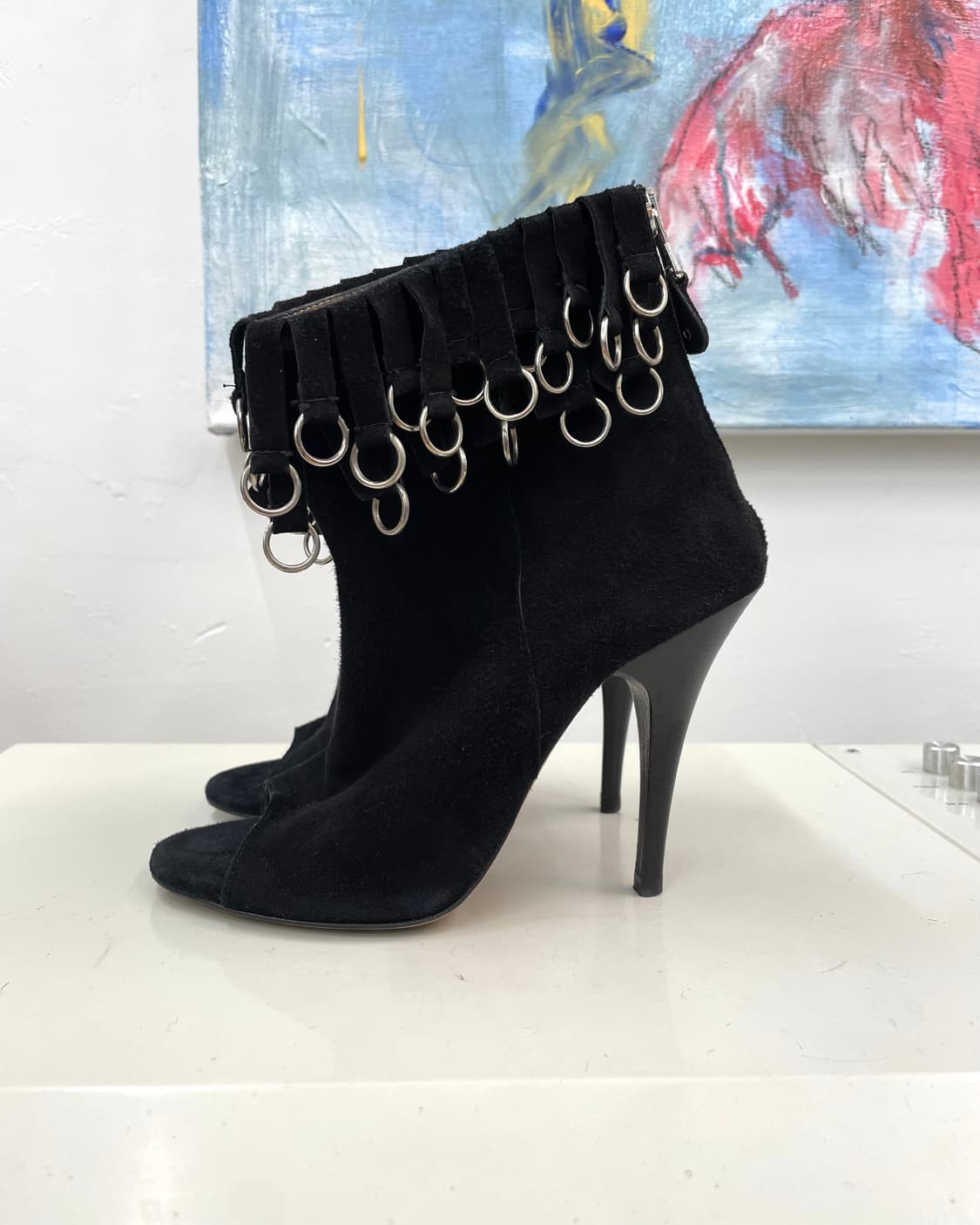 [235] 발망 스웨이드 프린지 힐 부츠 상품이미지3