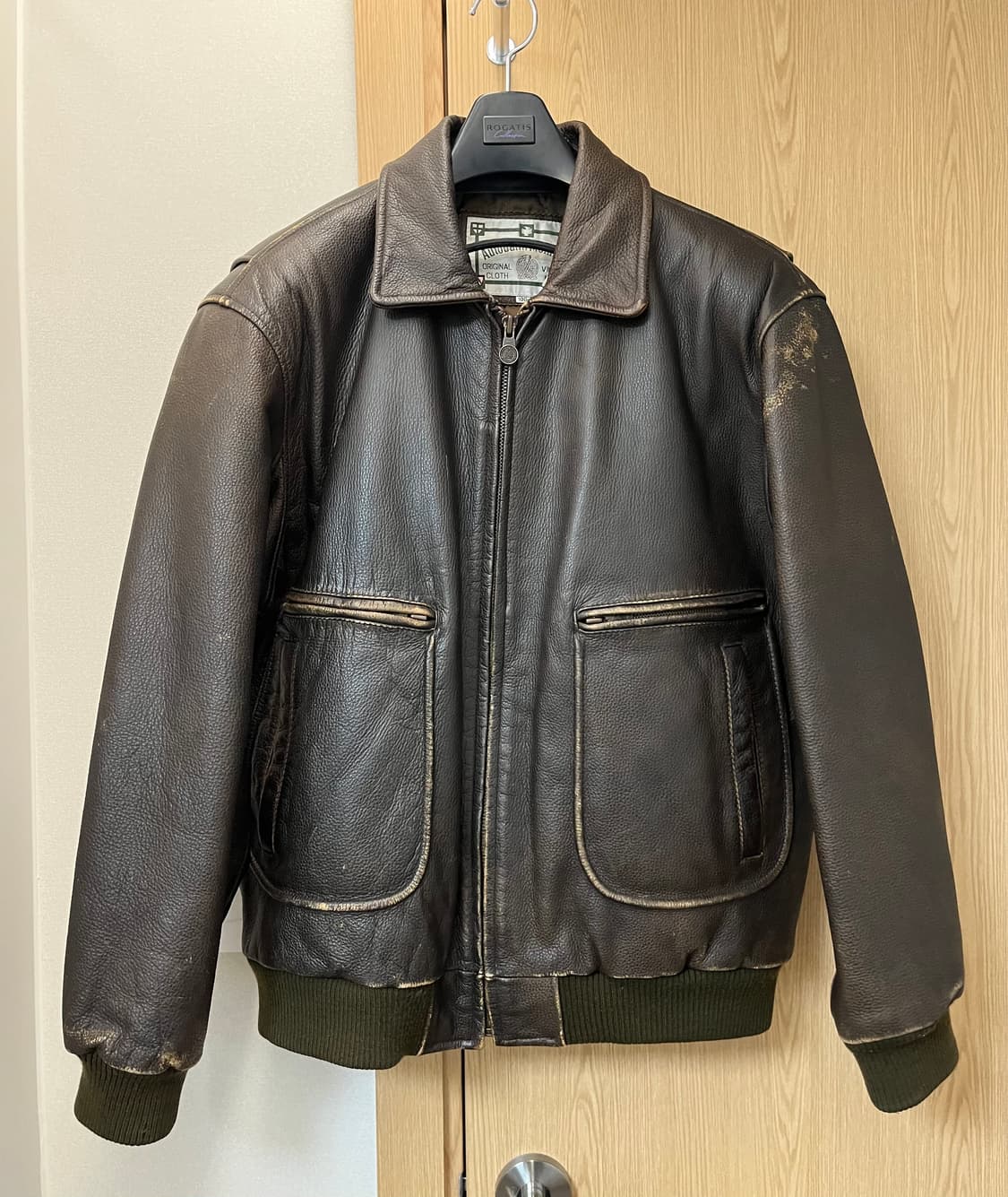빈티지 가죽 봄버 자켓 상품이미지3