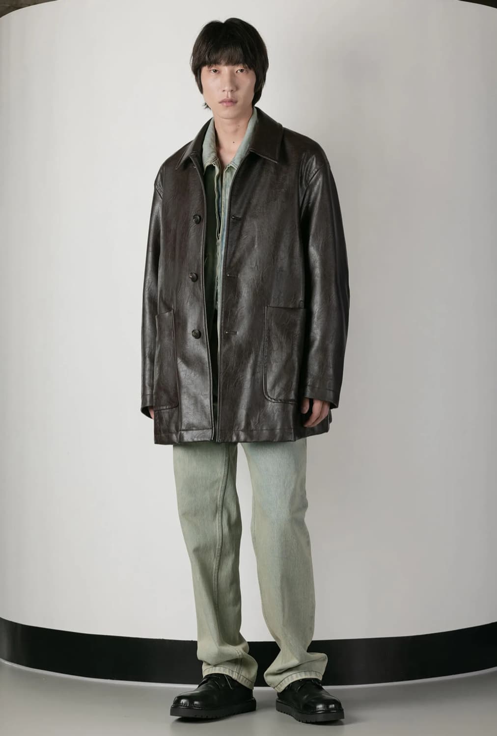 벨리에 레더 카코트 브라운 상품이미지2