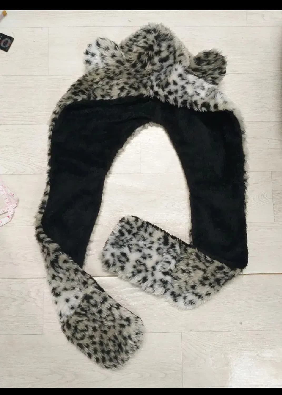 빈티지 레오파드 곰돌이모자 호피 오네갸루 그런지페어리 헤이세이 y2k 상품이미지2