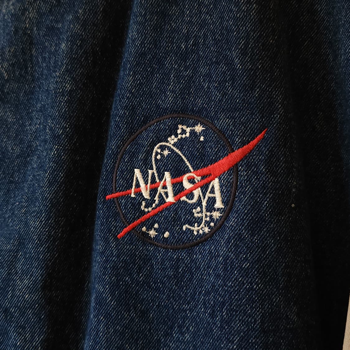 90s 빈티지 바시티 자켓 나사 NASA 빅사이즈 데님자켓 XL 상품이미지4