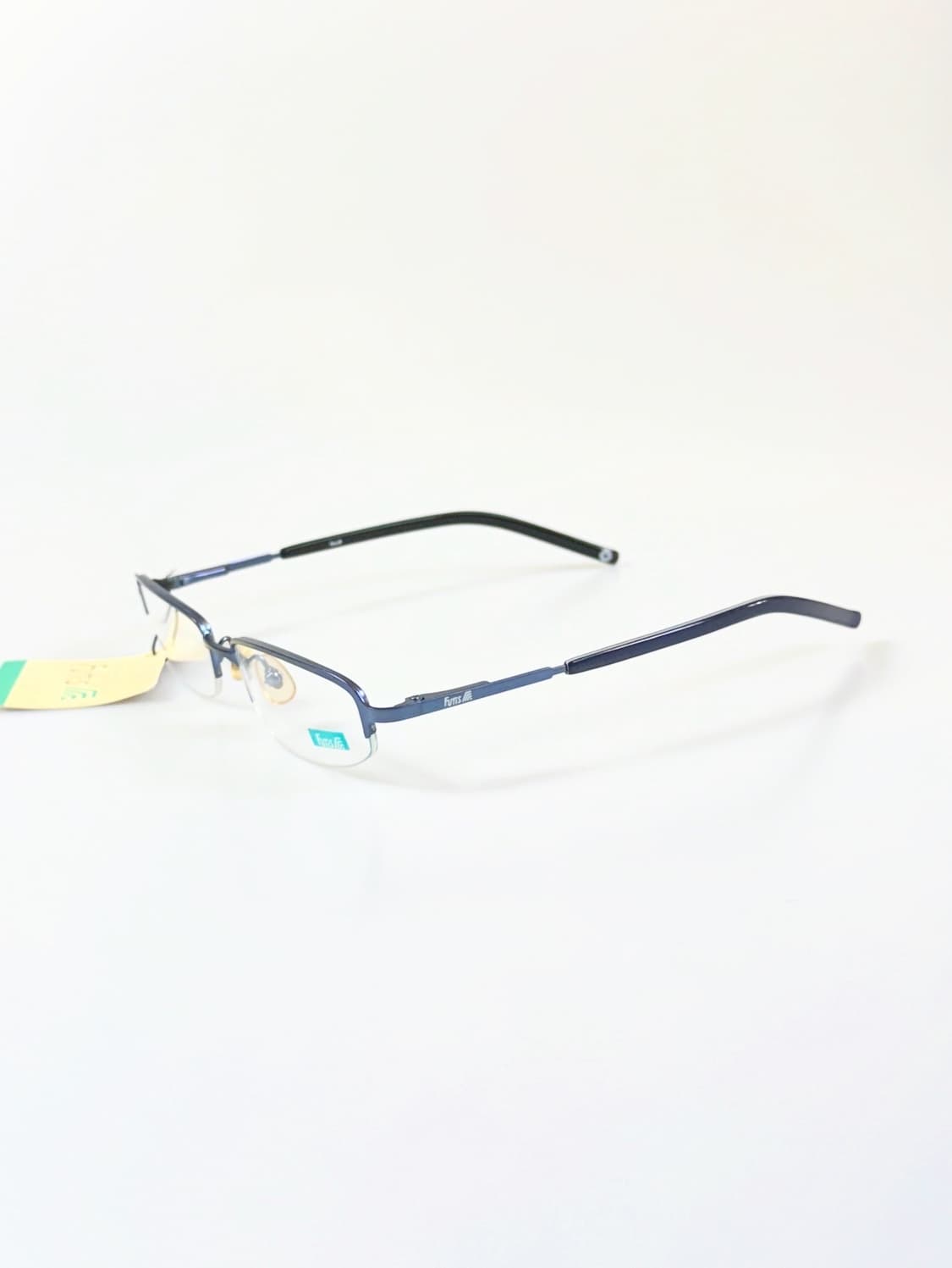 90s FUTIS 블루 메탈 스퀘어 반무테 빈티지 안경 상품이미지3