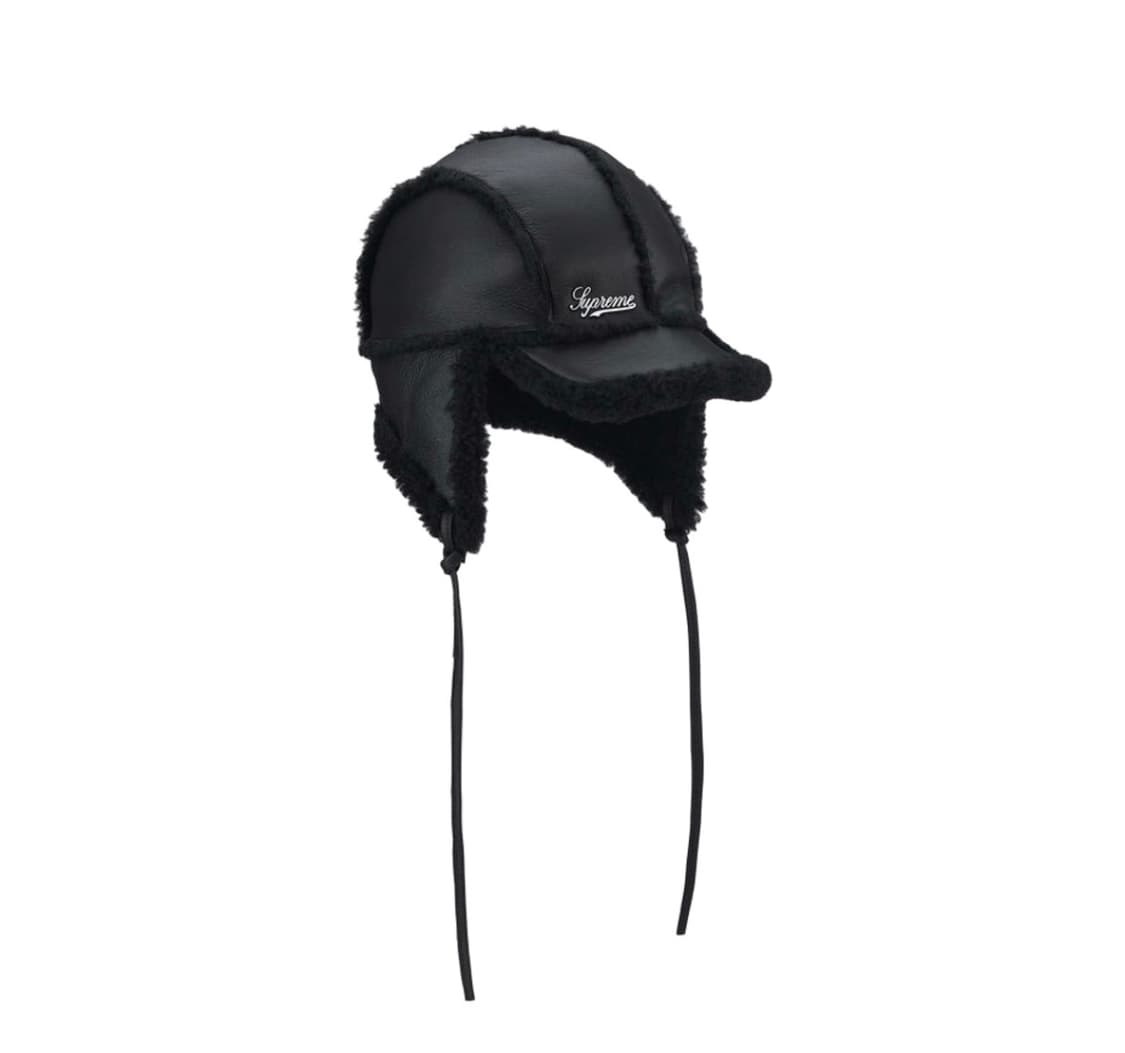슈프림 셔링 라인드 이어플랩 캡 블랙 상품이미지2