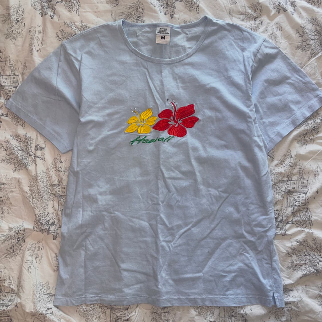 하와이안 반팔 티 소라 하늘색 모리걸 상품이미지1