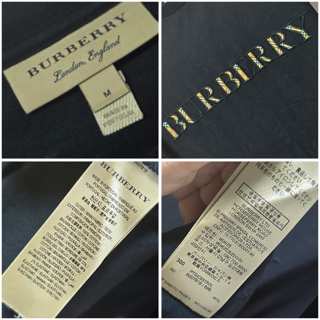 정품 버버리   블랙 반팔티 상품이미지2