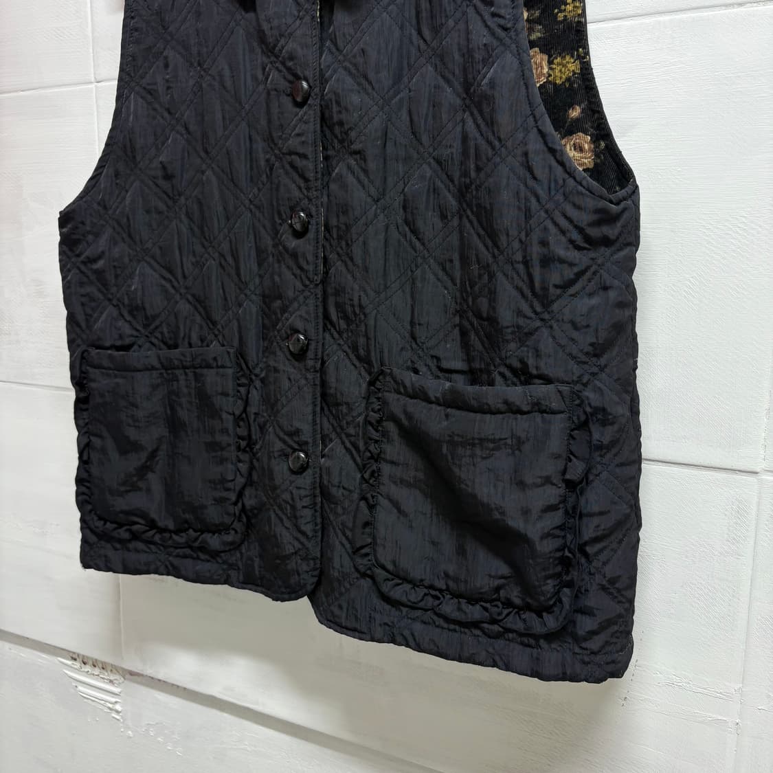 플라워 코듀로이 리버서블 퀼팅 베스트 (JPN) 상품이미지7