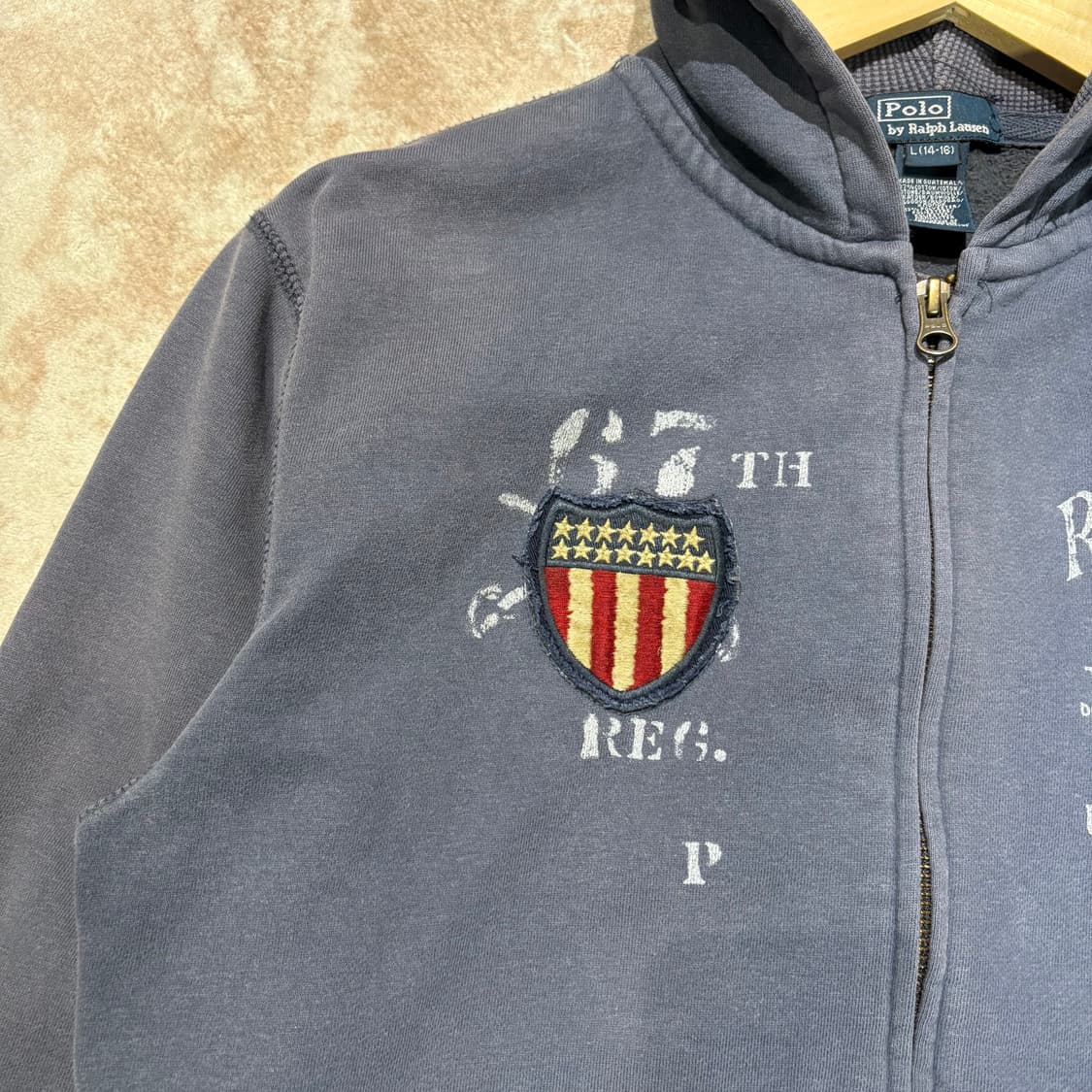 90‘s 폴로 빅포니 성조기 후드집업 상품이미지3