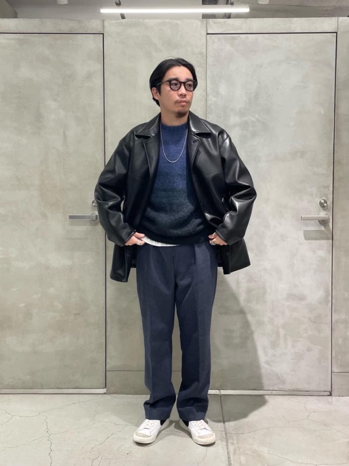 [L] 몽키 타임 FAUX 레더 퀼팅 카코트 블랙  상품이미지10