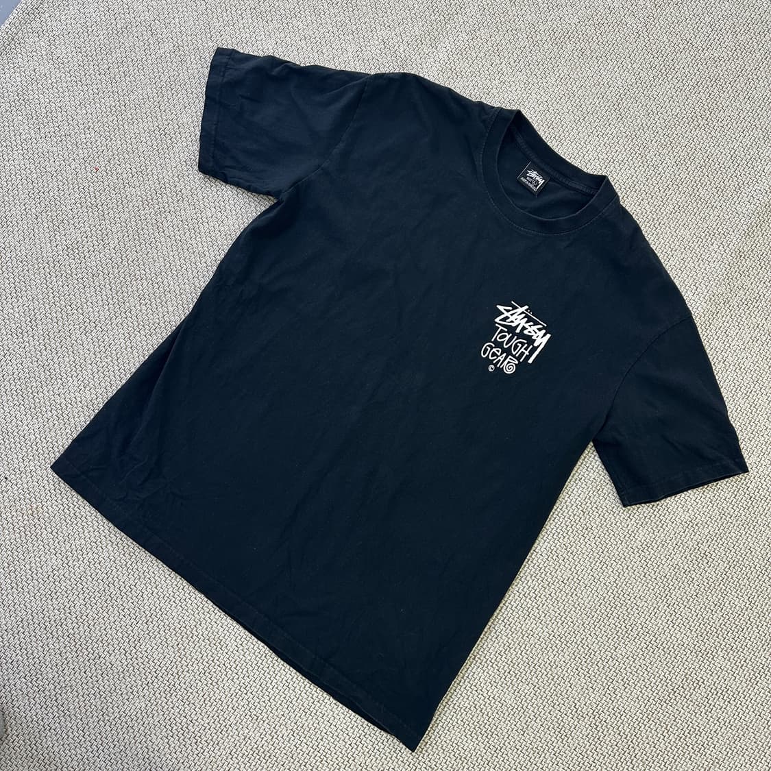 L 빈티지 프린팅 블랙 반팔티 0410D 상품이미지1