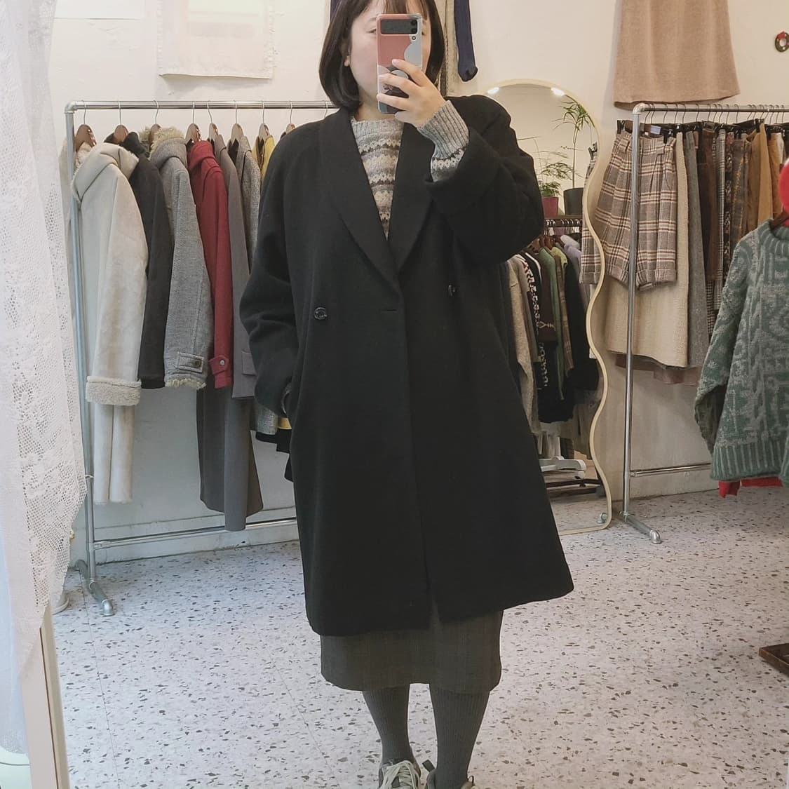 Cashgora 래글런 블랙코트 상품이미지9