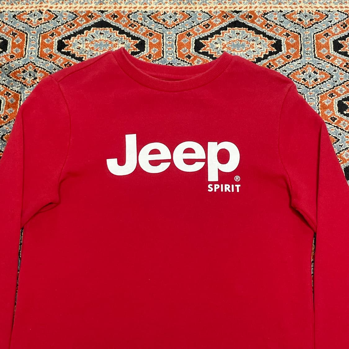 지프 스펠로고 레드 맨투맨 티셔츠 여성S 상품이미지2