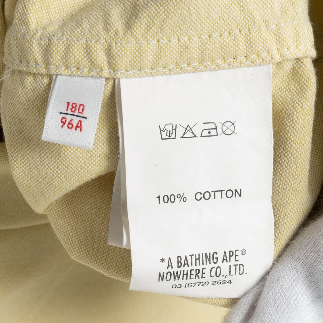 [L] Aape 에이프 베이프 원포인트 옥스포드 버튼다운 셔츠 옐로우 상품이미지8