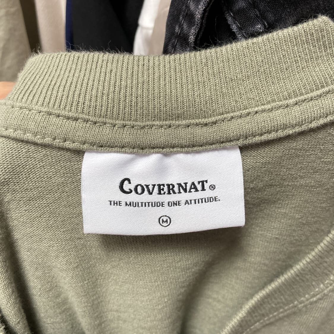 커버낫 남성긴팔티셔츠 카키 오버핏 M  상품이미지4