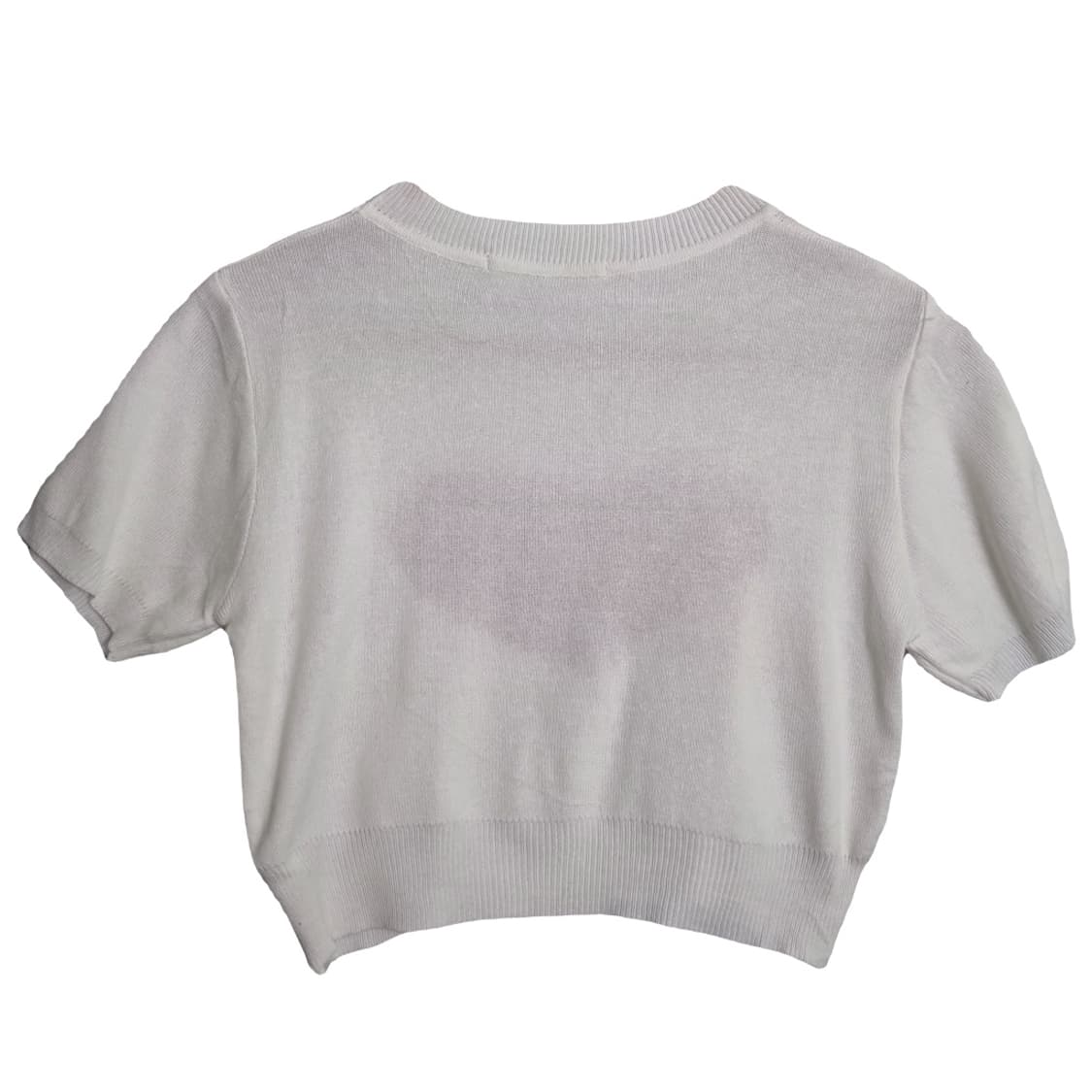 XOXO 화이트 레터링 반팔 크롭 니트   상품이미지2