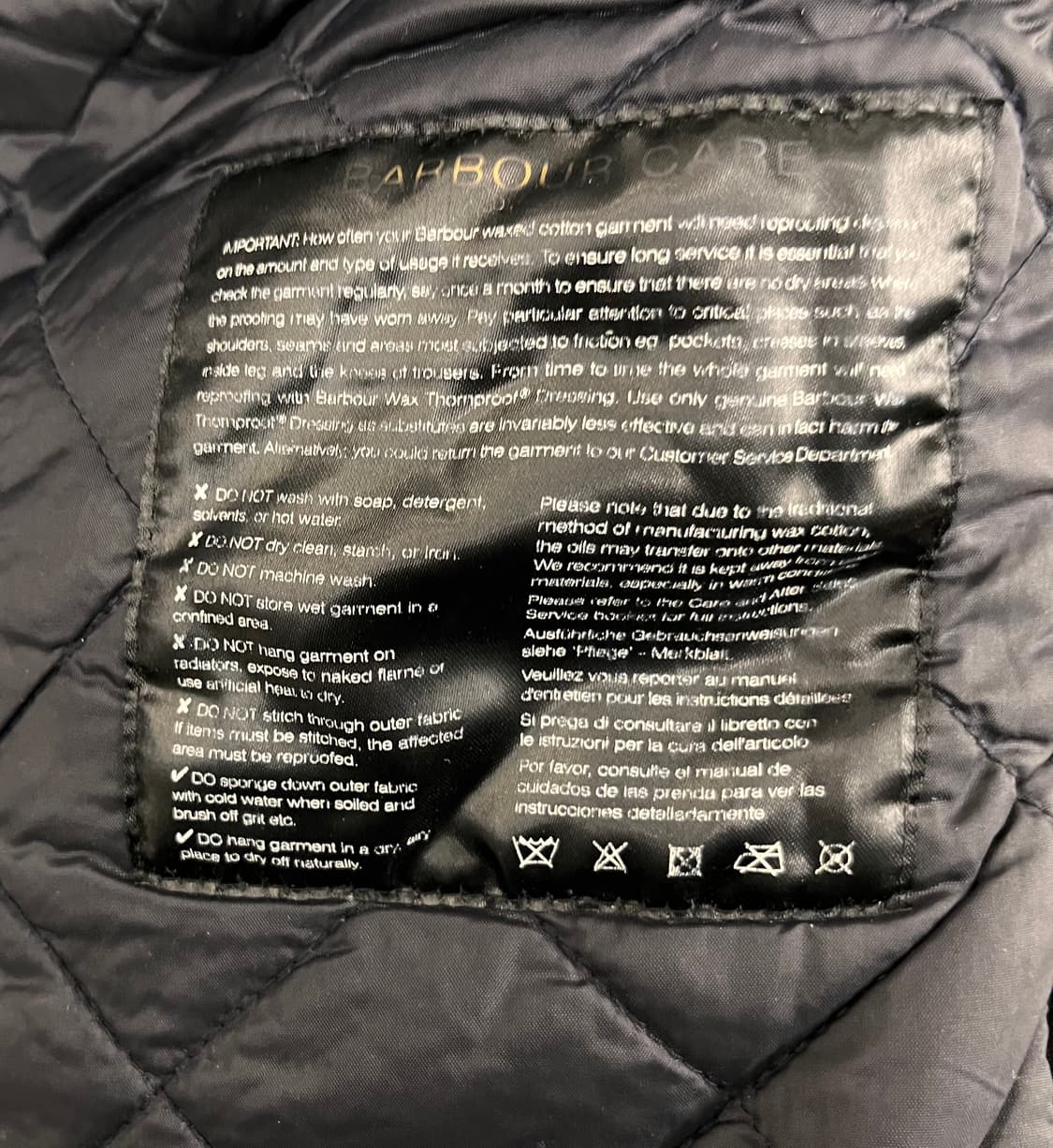 바버 왁스 자켓 네이비 M 상품이미지6