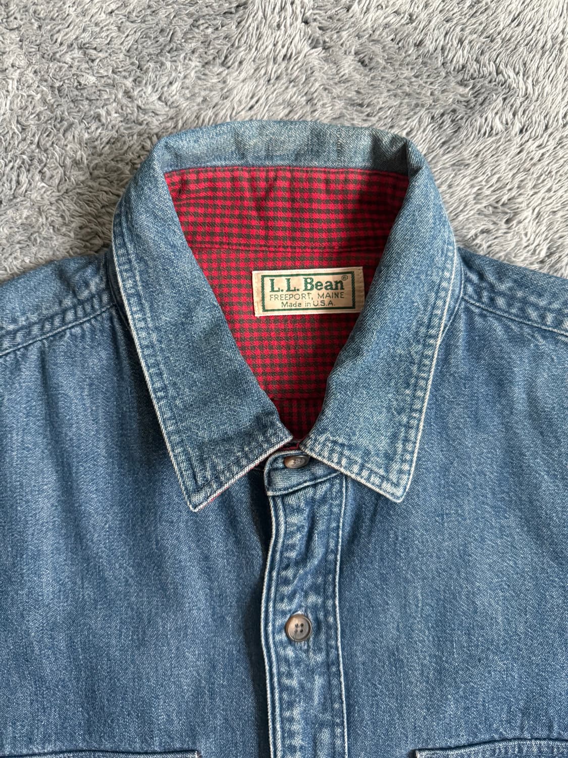 90s USA 엘엘빈 데님 셔츠 자켓 청자켓 청셔츠 M 상품이미지3