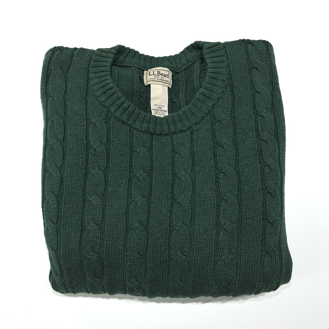 CL078 L 엘엘빈 시그니처 포레스트 그린 피셔맨 케이블 니트 상품이미지7
