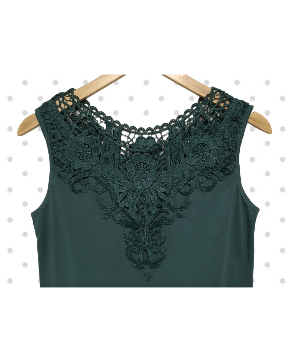 vintage lace sleeveless top deep green 상품이미지7