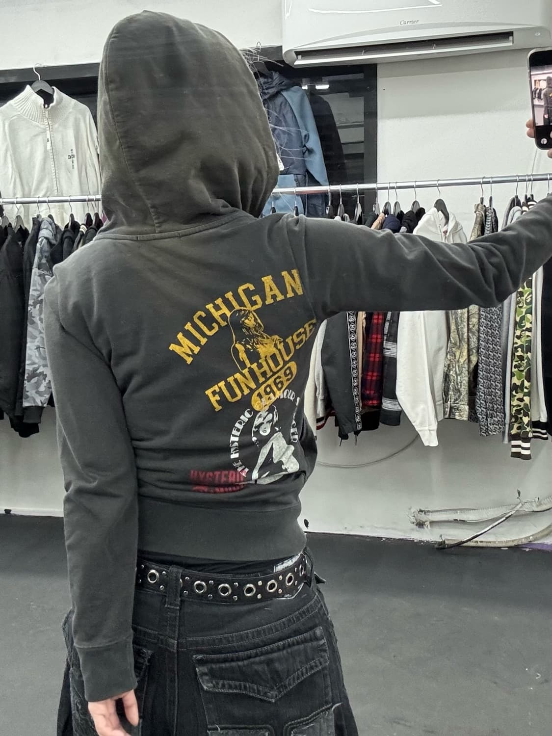 히스테릭 글래머 히스걸 그레이 후드집업 상품이미지6