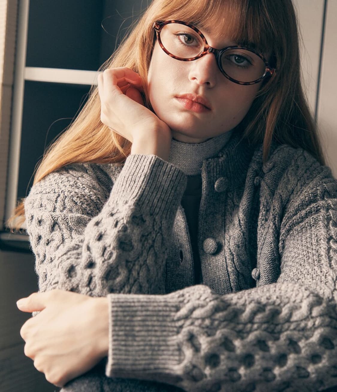 로라로라 rolarola 울 버튼 케이블 가디건 그레이 상품이미지7