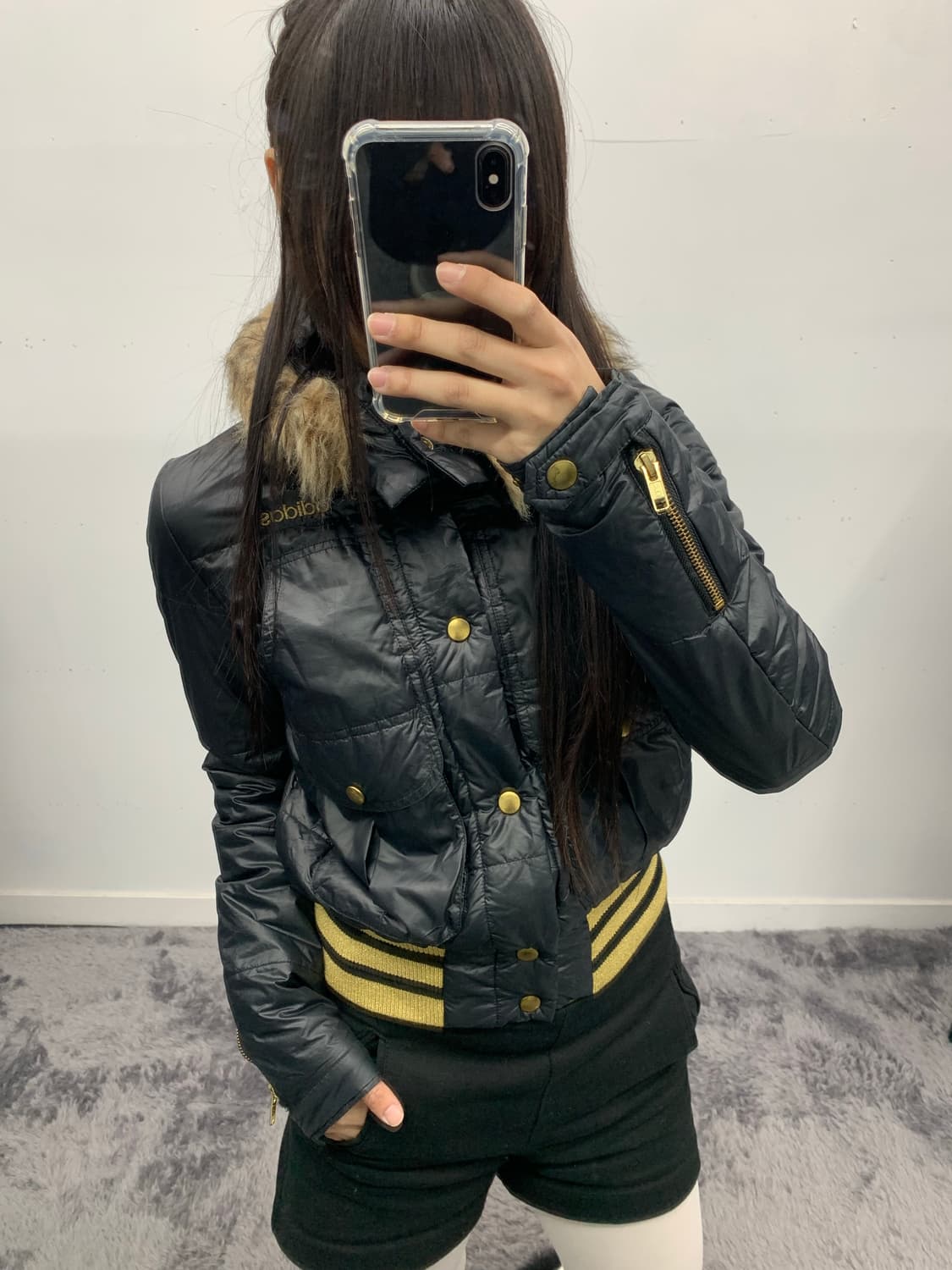 아디다스 y2k 골드 라이더 퍼 푸퍼 다운자켓 상품이미지2