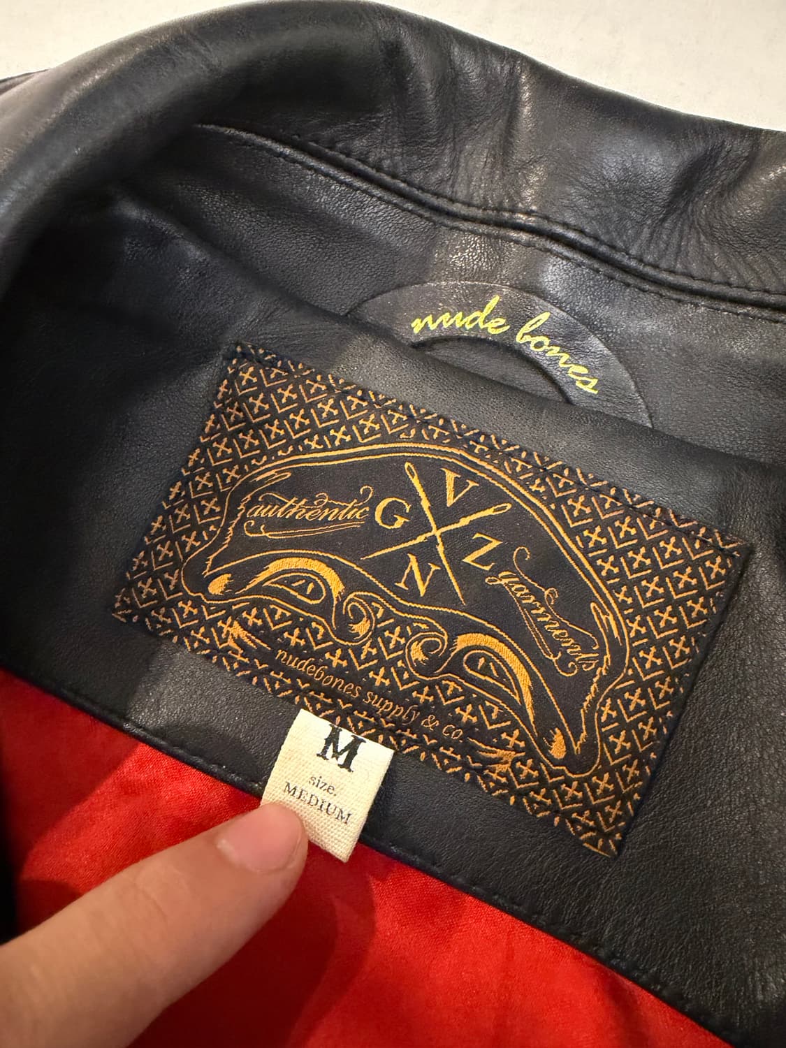 누드본즈 머스탱 트러커 카우레더 가죽자켓 블랙 상품이미지4