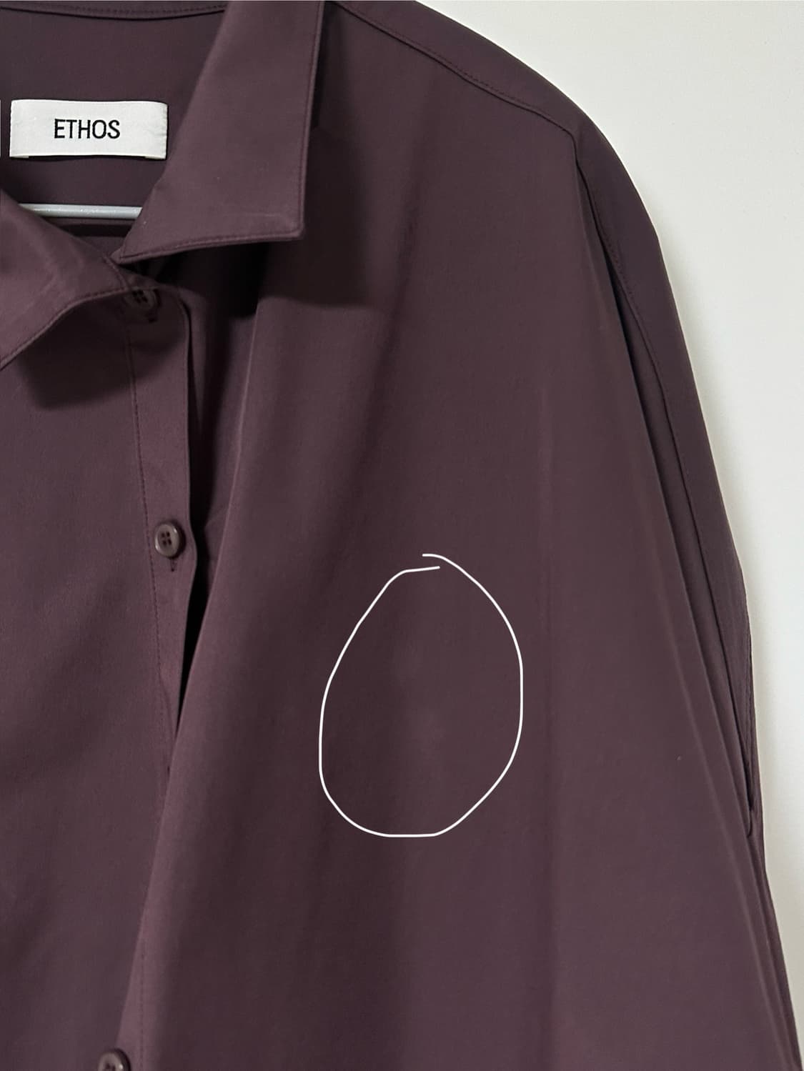 ethos 에토스 버튼 플레어 셔츠 퍼플 와인 상품이미지5